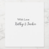 Mit der Liebe fügen Sie Ehepaare Namen Hochzeit ei Weinetikett (Einzelnes Label)