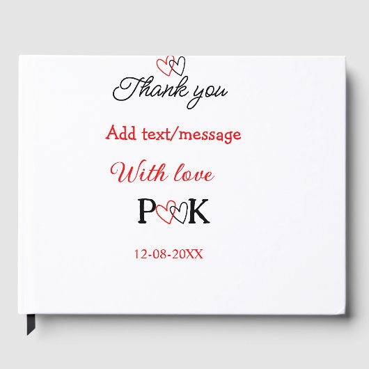 Mit der Liebe fügen Sie ein paar Namen Buchstaben Gästebuch (Vorderseite)