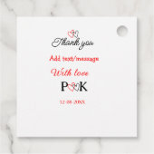 Mit der Liebe fügen Sie ein paar Namen Buchstaben Geschenkanhänger (Rückseite)