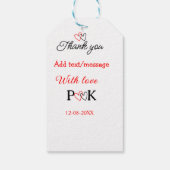 Mit der Liebe fügen Sie ein paar Namen Buchstaben Geschenkanhänger (Rückseite)