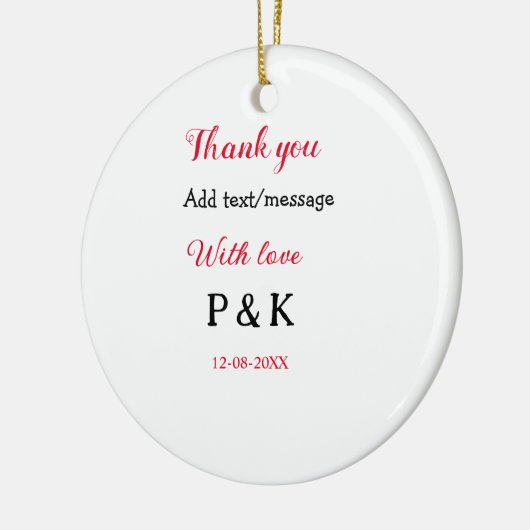 Mit der Liebe fügen Sie ein paar Namen Buchstaben Keramik Ornament (Links)