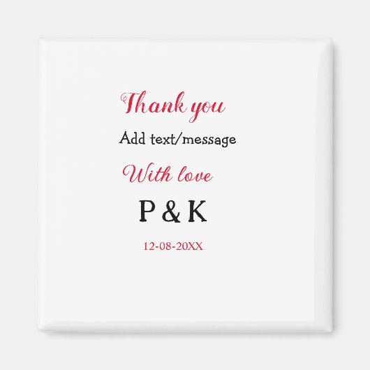 Mit der Liebe fügen Sie ein paar Namen Buchstaben Magnet (Vorne)