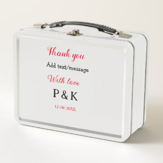 Mit der Liebe fügen Sie ein paar Namen Buchstaben Metall Brotdose