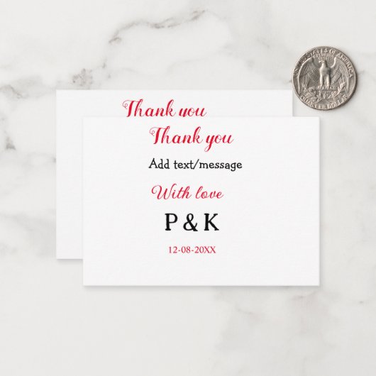 Mit der Liebe fügen Sie ein paar Namen Buchstaben  Mitteilungskarte (Vorderseite/Rückseite Beispiel)