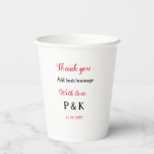 Mit der Liebe fügen Sie ein paar Namen Buchstaben  Pappbecher (Rückseite)