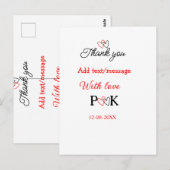 Mit der Liebe fügen Sie ein paar Namen Buchstaben Postkarte (Vorne/Hinten)