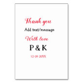 Mit der Liebe fügen Sie ein paar Namen Buchstaben  Tischnummer (Rückseite)