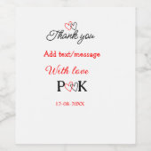 Mit der Liebe fügen Sie ein paar Namen Buchstaben Weinetikett (Einzelnes Label)