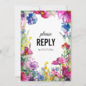 💍 Mit der Liedanforderung Meadow Blooms RSVP-Kart Einladung (Vorderseite)