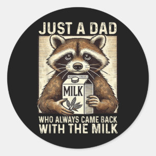 Mit der Milch Vatertag Papa Ehemann Retro Vintage Runder Aufkleber