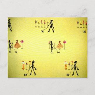 Mit der Poochie spazieren Postkarte