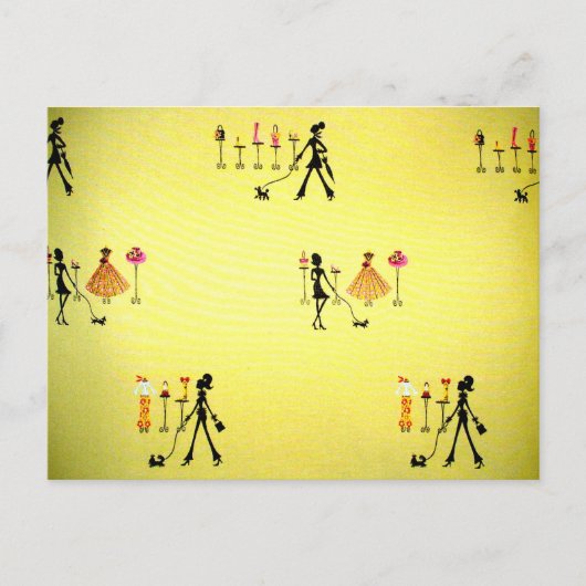 Mit der Poochie spazieren Postkarte (Vorderseite)