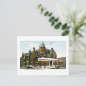 Mit der Public Library, Bloomington, Illinois Postkarte (Stehend Vorderseite)