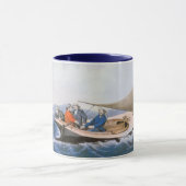 Mit der Schleppangel fischen für blaues Fsh vor Tasse (Zentrum)