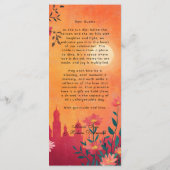 Mit der schönen Textkarte Sunset Serenade Menükarte (Rückseite)