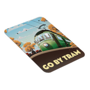 Mit der Straßenbahn fahren Magnet