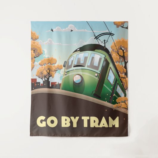 Mit der Straßenbahn fahren Wandteppich (Vorderseite)