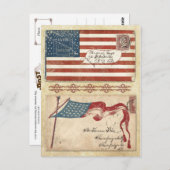 Mit der U.S. Flag eingefügte Zivile Kriegsumschläg Postkarte (Vorne/Hinten)