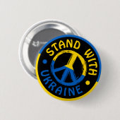 Mit der Ukraine stehen, das ukrainische Friedensze Button (Vorne & Hinten)