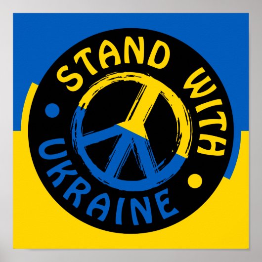 Mit der Ukraine stehen, das ukrainische Friedensze Poster (Vorne)