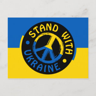 Mit der Ukraine stehen, das ukrainische Friedensze Postkarte