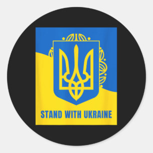 Mit der Ukraine stehen - die Ukraine unterstützen, Runder Aufkleber