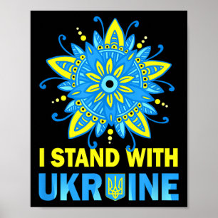 Mit der ukrainischen Flag gegen das Nein zum Krieg Poster