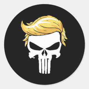 Mit der Unterstützung von Iconic Trump-Haar Runder Aufkleber
