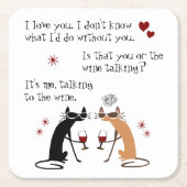 Mit der Weinkasse Funny reden Rechteckiger Pappuntersetzer (Vorderseite)