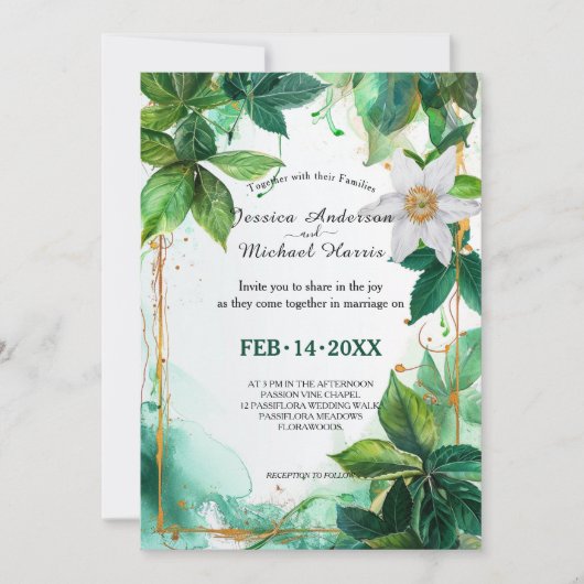 Mit DETAILS Passiflora Ruhe Einladung (Vorderseite)