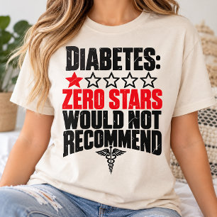 Mit Diabetes leben Null-Sterne-Lustiger medizinisc T-Shirt