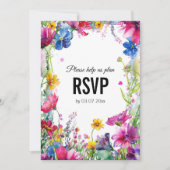 💍 mit Diätauswahl Meadow Blooms RSVP-Karte Einladung (Vorderseite)