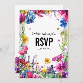 💍 mit Diätauswahl Meadow Blooms RSVP-Karte Einladung