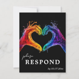 🌈 ❤️ mit diätetischer Auswahl Herz des Stolz Hoch RSVP Karte