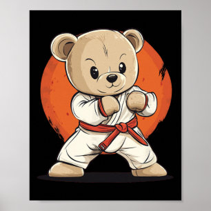Mit diesem Karate Bärendesign Ihren Stil steigern Poster