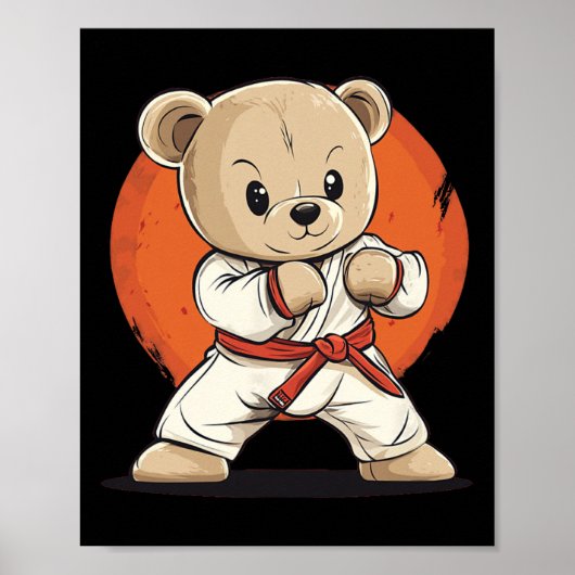 Mit diesem Karate Bärendesign Ihren Stil steigern Poster (Vorne)