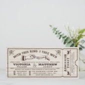 Mit diesem Ring Vintage Hochzeits-Karten-Einladung Einladung (Stehend Vorderseite)