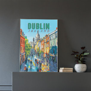 Mit dieser Vintage-Reise können Sie Dublins Charme Poster