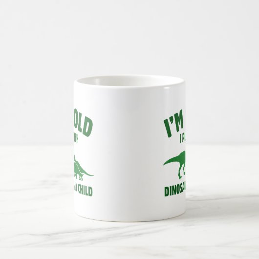 Mit Dinosauriern gespielt Kaffeetasse (Mittel)