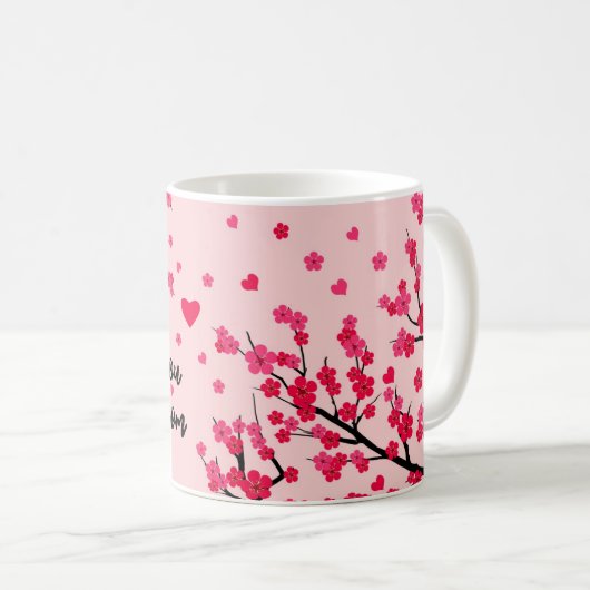 mit dir blüte ich Kirschsakura Kaffeetasse (VorderseiteRechts)