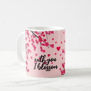 mit dir blüte ich Kirschsakura Kaffeetasse
