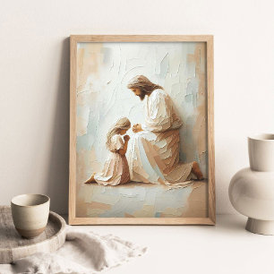 Mit dir im Gebet Moderne Christliche Kunst, Jesus  Poster