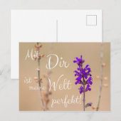 Mit Dir ist meine Welt perfekt! Postkarte (Vorne/Hinten)