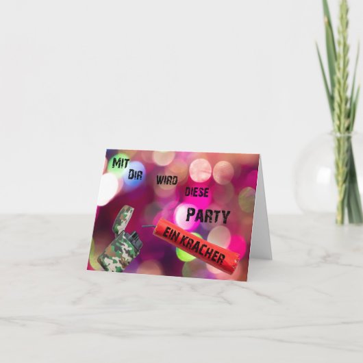 Mit Dir wird dieses Party der Kracher! Einladung (Vorderseite)