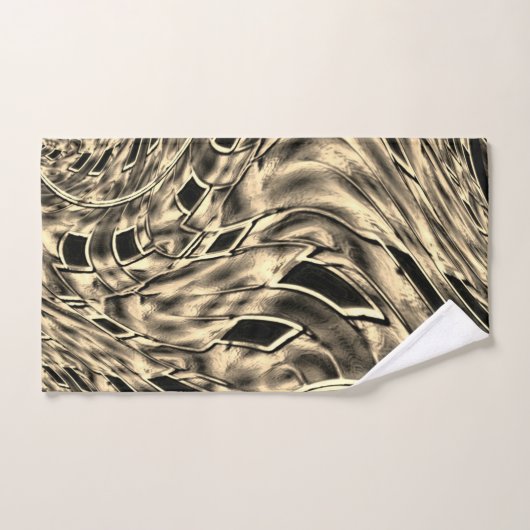 mit dunkelbeige Ton vermischt, Spiegel Badhandtuch Set (Handtuch)