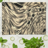 mit dunkelbeige Ton vermischt, Spiegel Geschirrtuch (Gefaltet)