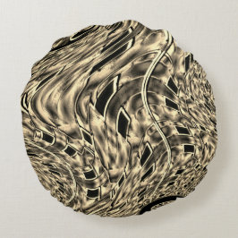 mit dunkelbeige Ton vermischt, Spiegel Rundes Kissen