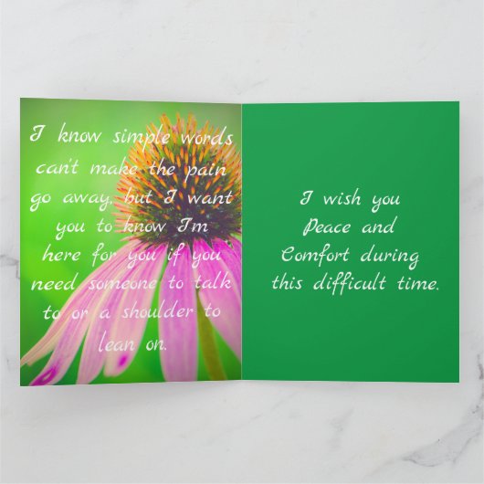 Mit echter Beileid eine schöne, individuelle Karte (Innenseite)