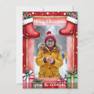 Mit eigenem Foto Stocking Stuffer Smiles Feiertagskarte