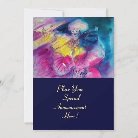 MIT EIGENEM UND VIOLIN GESCHLOSSEN, gelb, rosa bla Einladung (Rückseite)